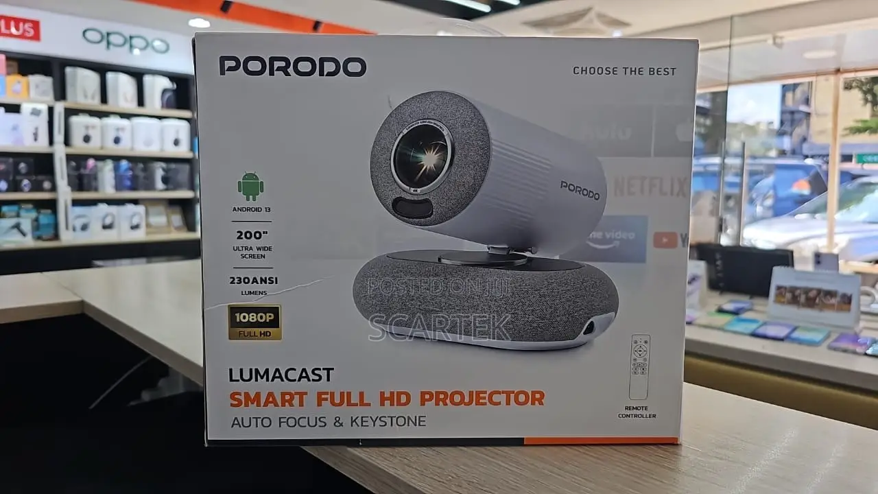 Porodo Lumacast Smart Full Hd Projector
