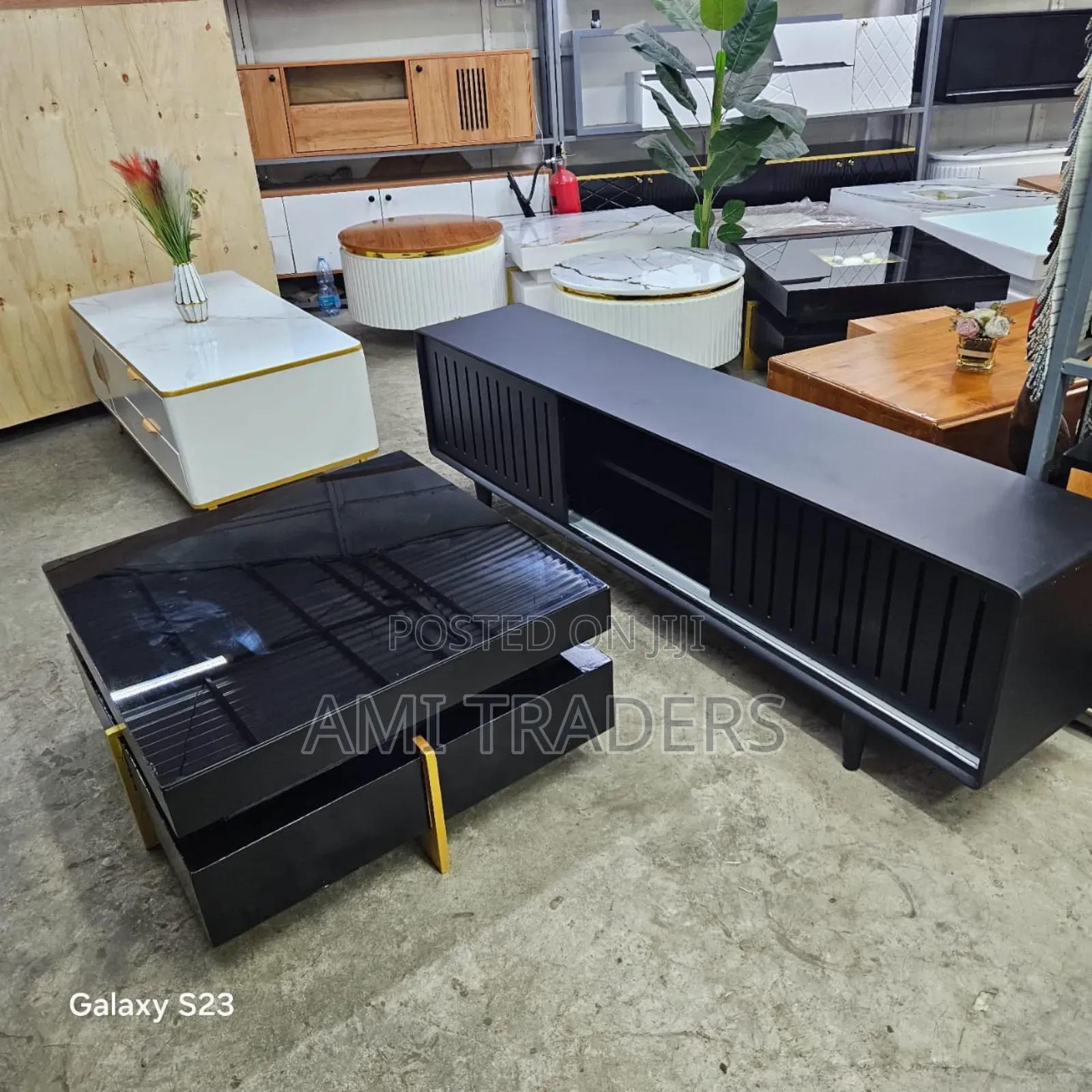 Black Stylish Coffee Table Tv Stand
