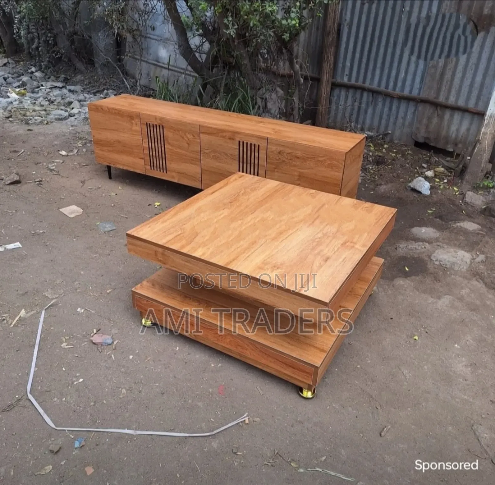 Neutral Tv Stand and Table