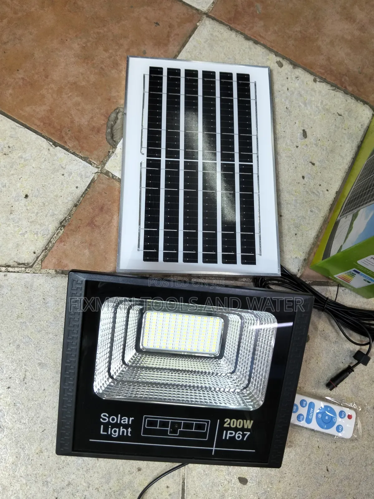 New Inter Security Solar Flood Light 200 Watts Street Sensor Remote