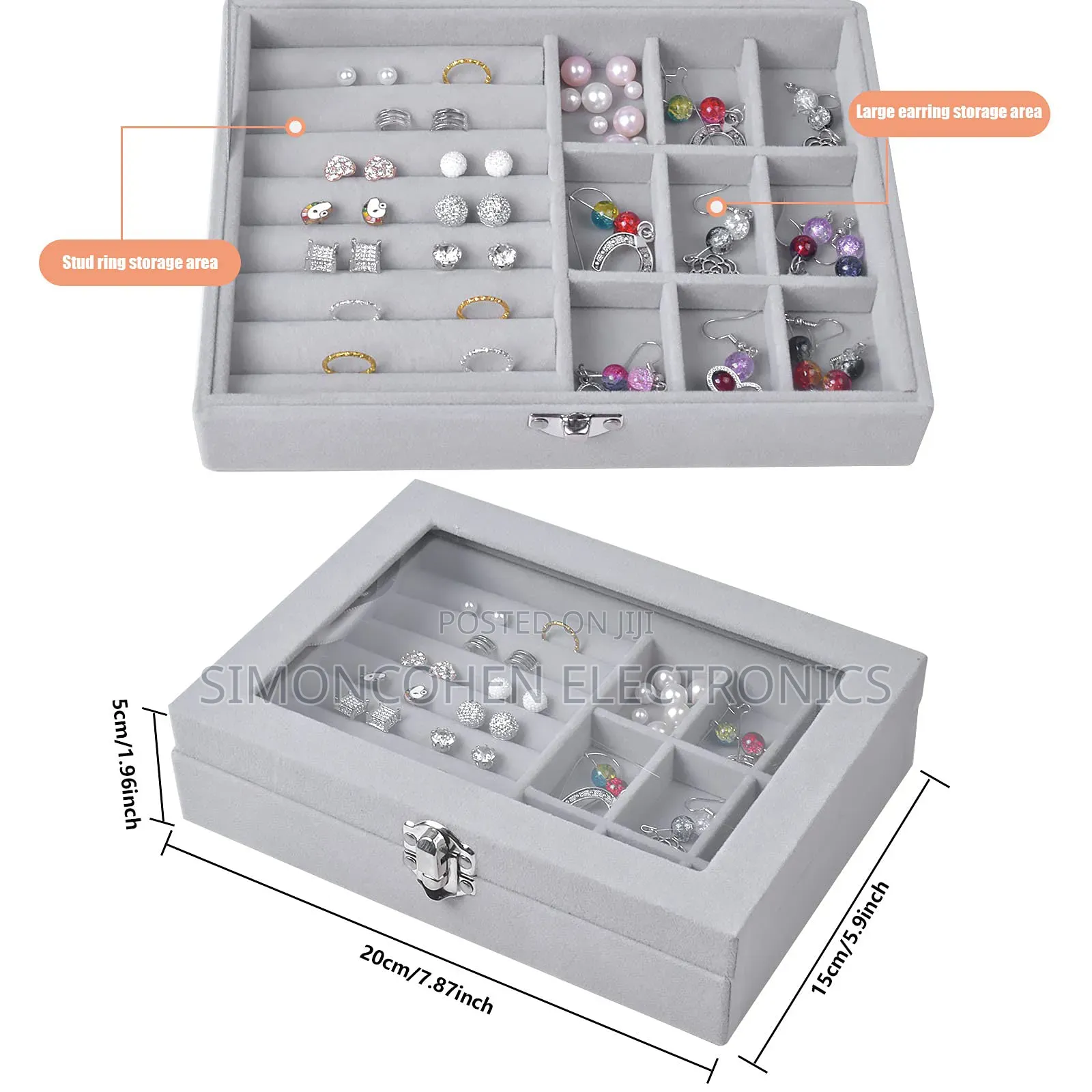 Velvet Jewelry Organizer Box