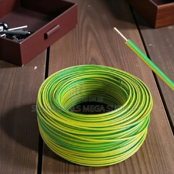Strong 2.5mm Yellow Green PVC Insulated Single Core Electric Wire