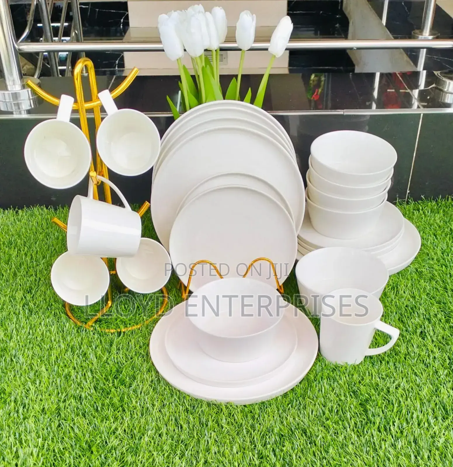 All White 24pcs Dinner Set