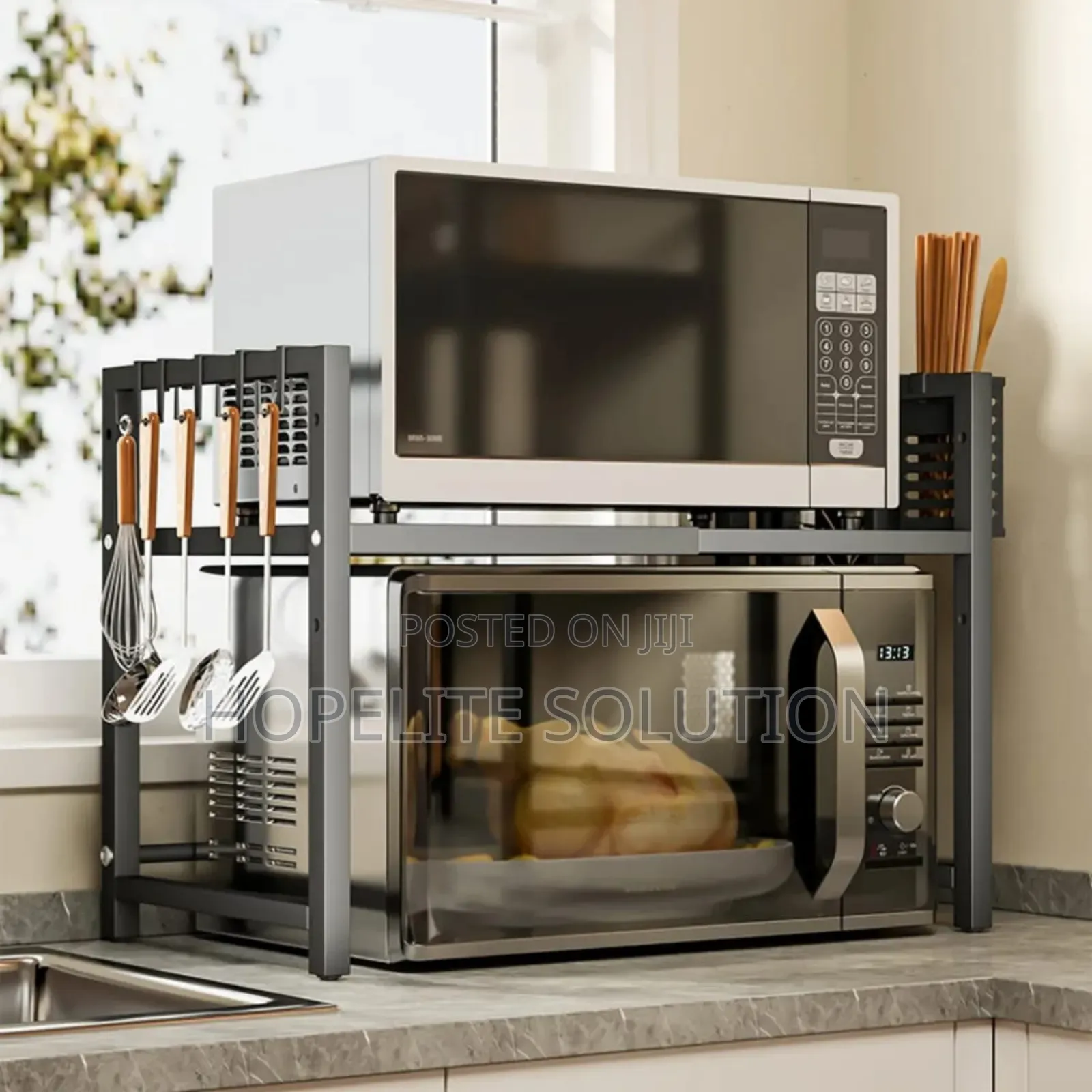 Single Layer Heavy-Duty Adjustable Microwave Stand