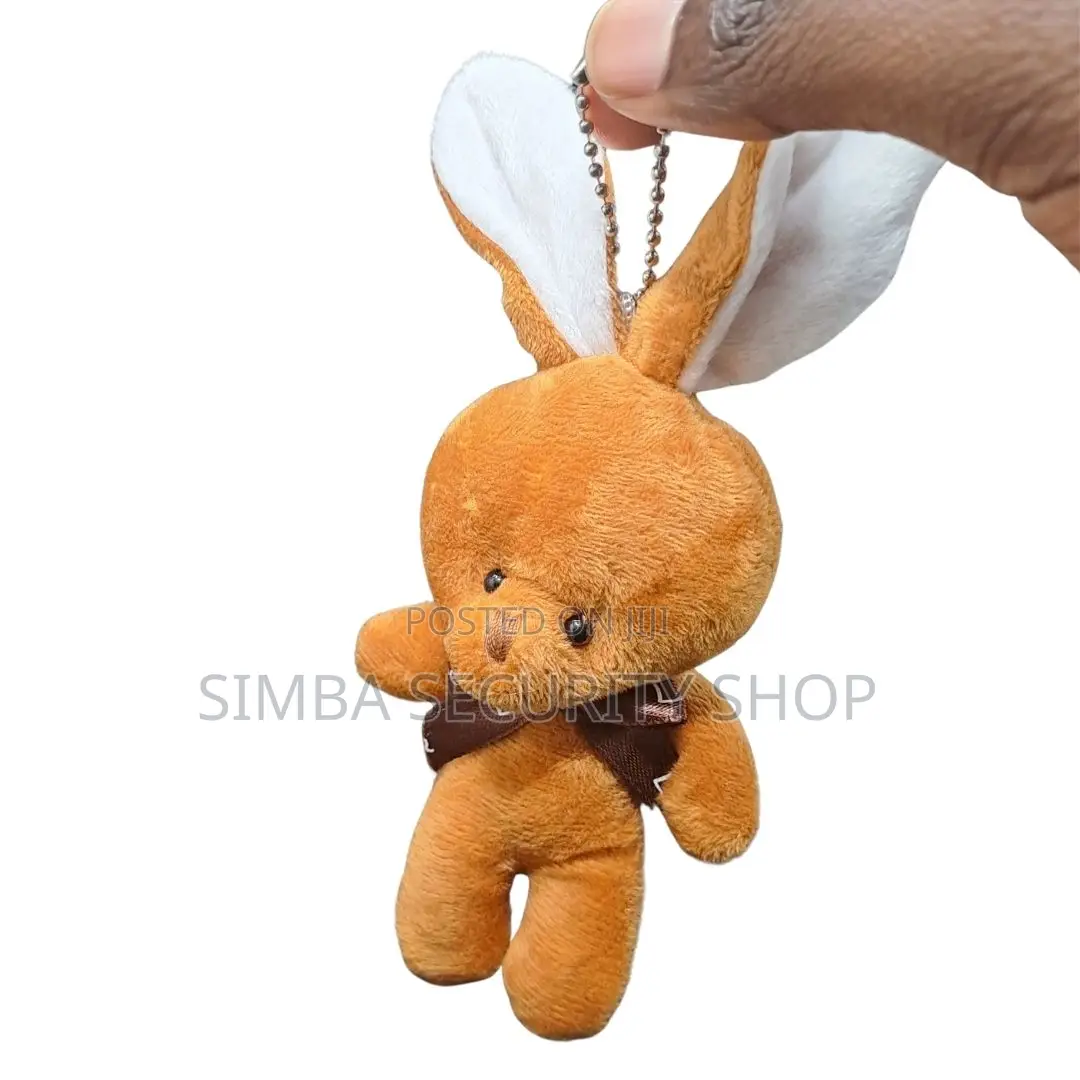 Cute Rabbit Plush Keychain With Bowtie Soft Stuffed Orange Gift Ladies