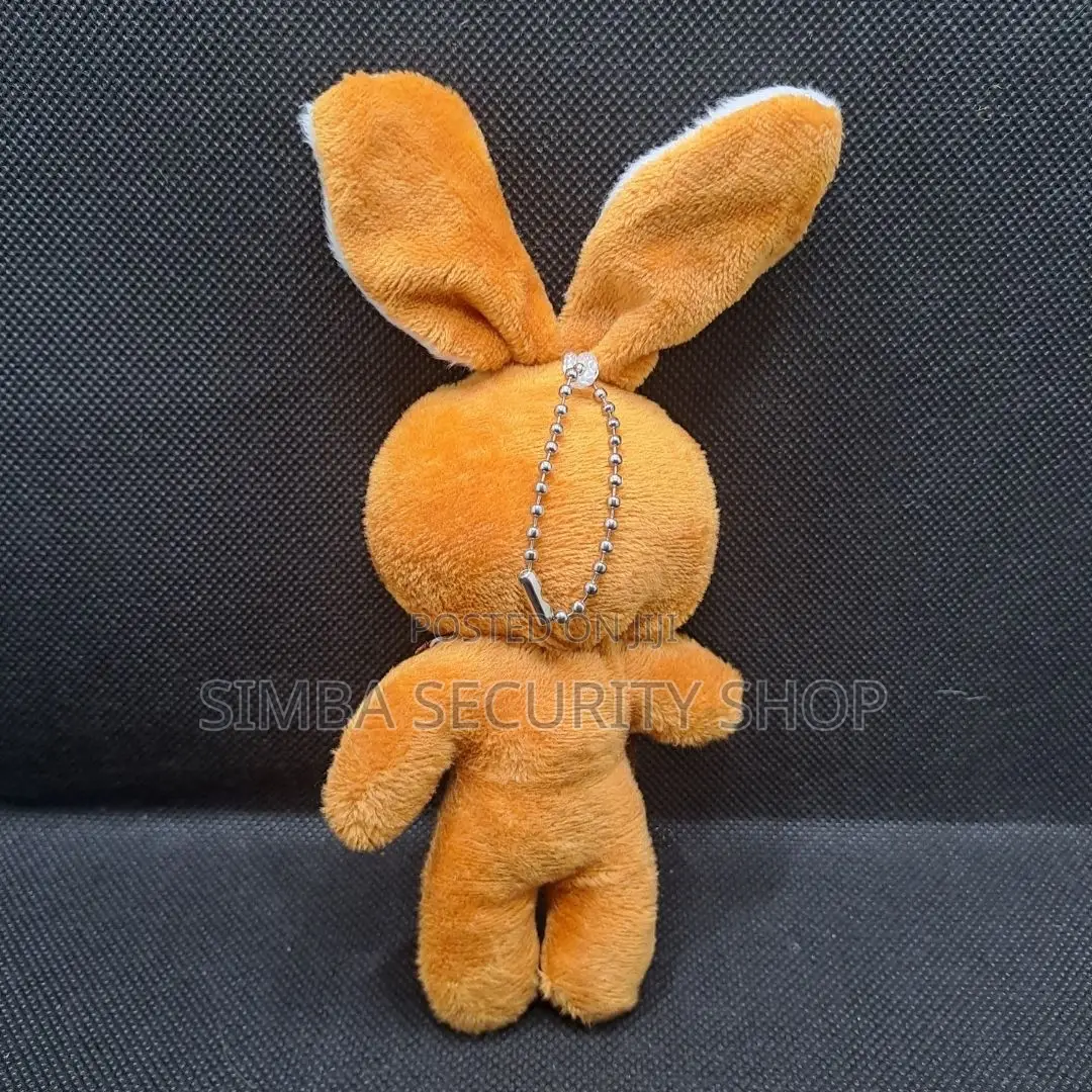 Cute Rabbit Plush Keychain With Bowtie Soft Stuffed Orange Gift Ladies
