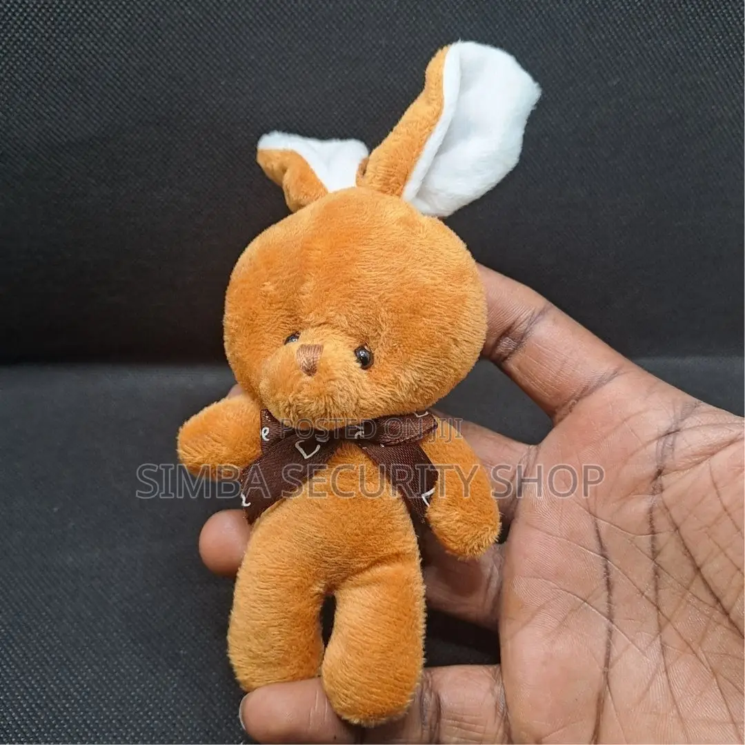 Cute Rabbit Plush Keychain With Bowtie Soft Stuffed Orange Gift Ladies