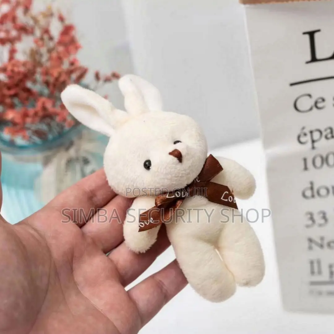 Plush 3d Rabbit Bunny Keychain Bags Gifts Keyholder Teddy Bear White