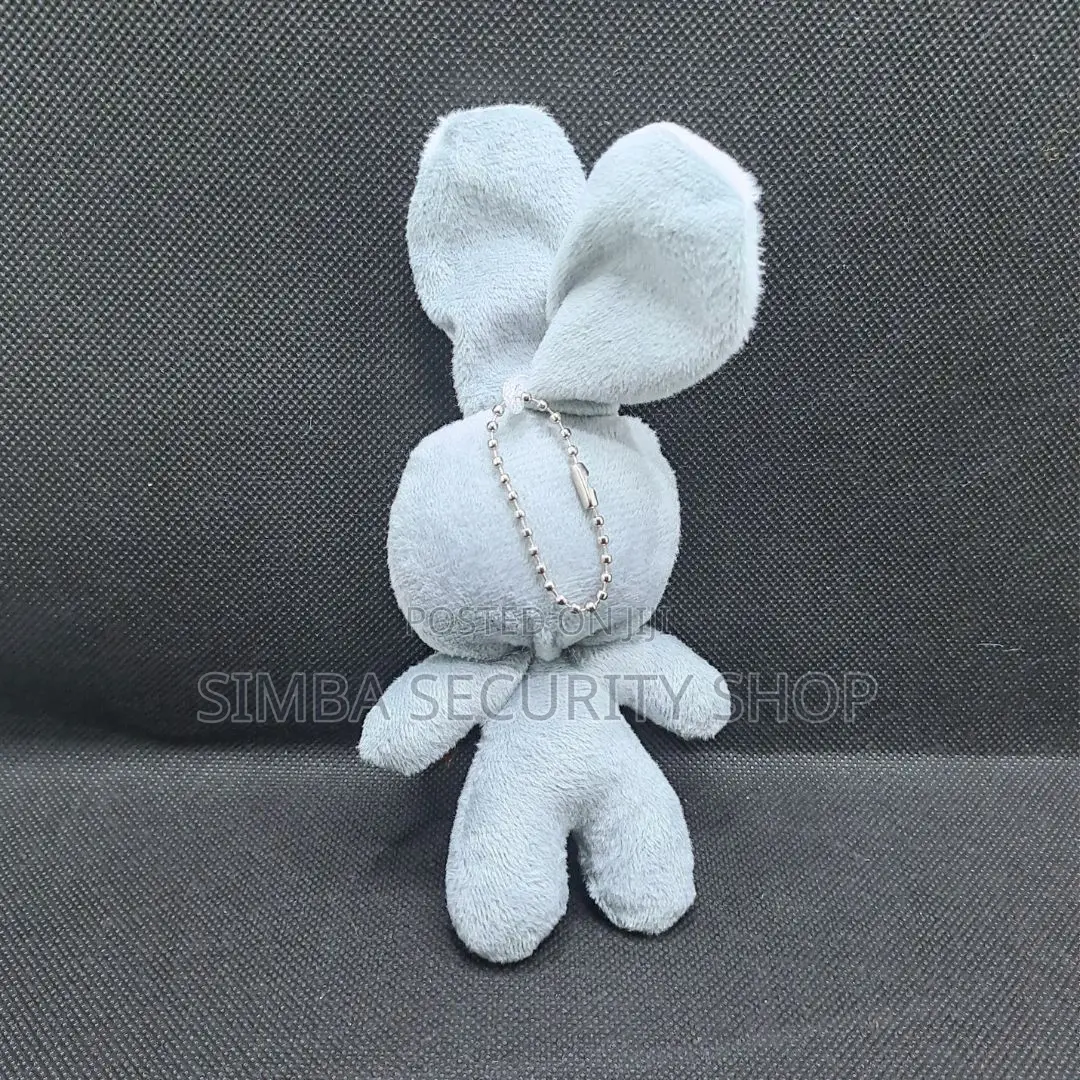 Rabbit Bunny Plush Key Chain Holder Ring Grey Gift Valentines Day Her