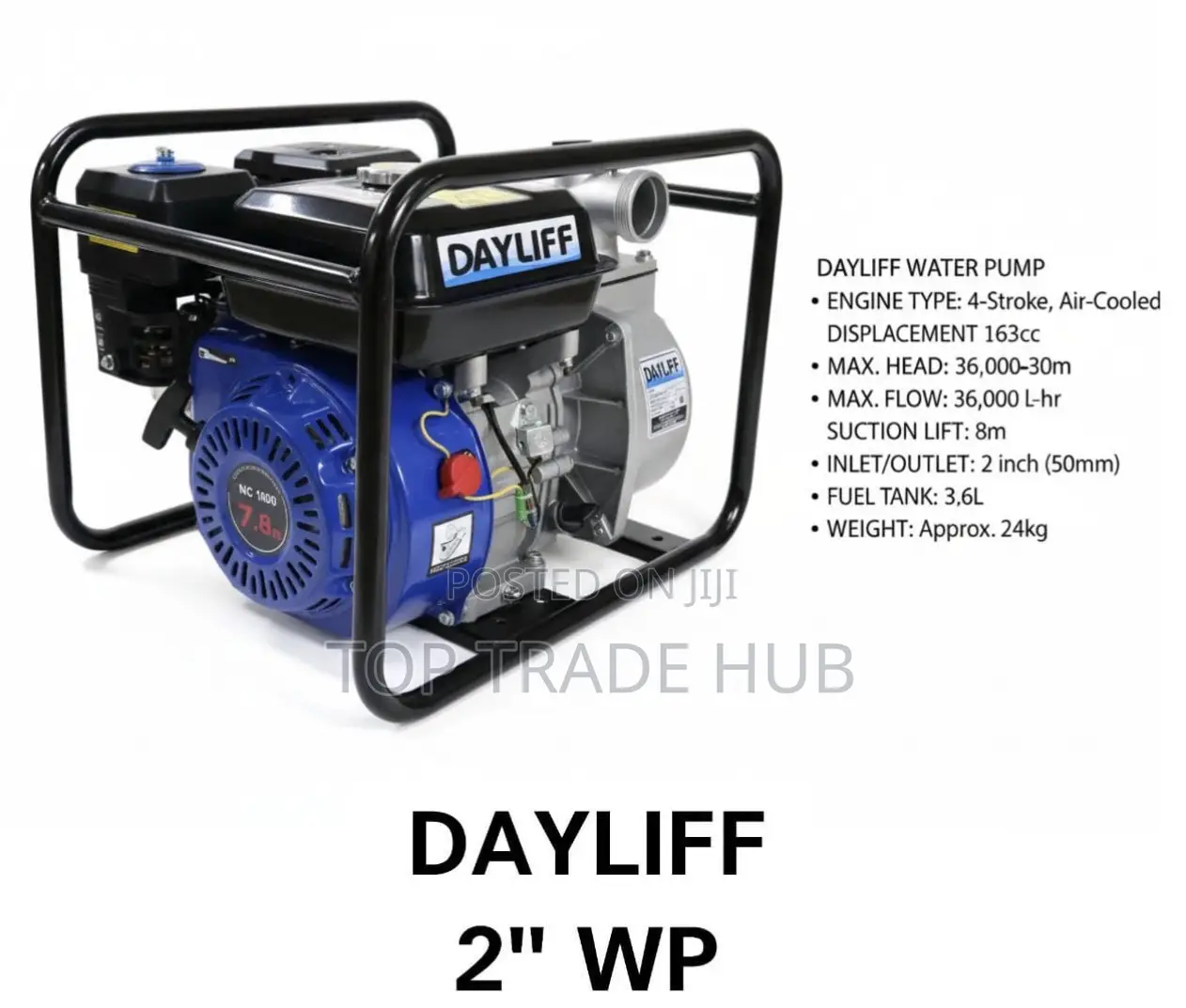 Dayliff Petrol Water Pump 2 Inch 163cc 30meter Head