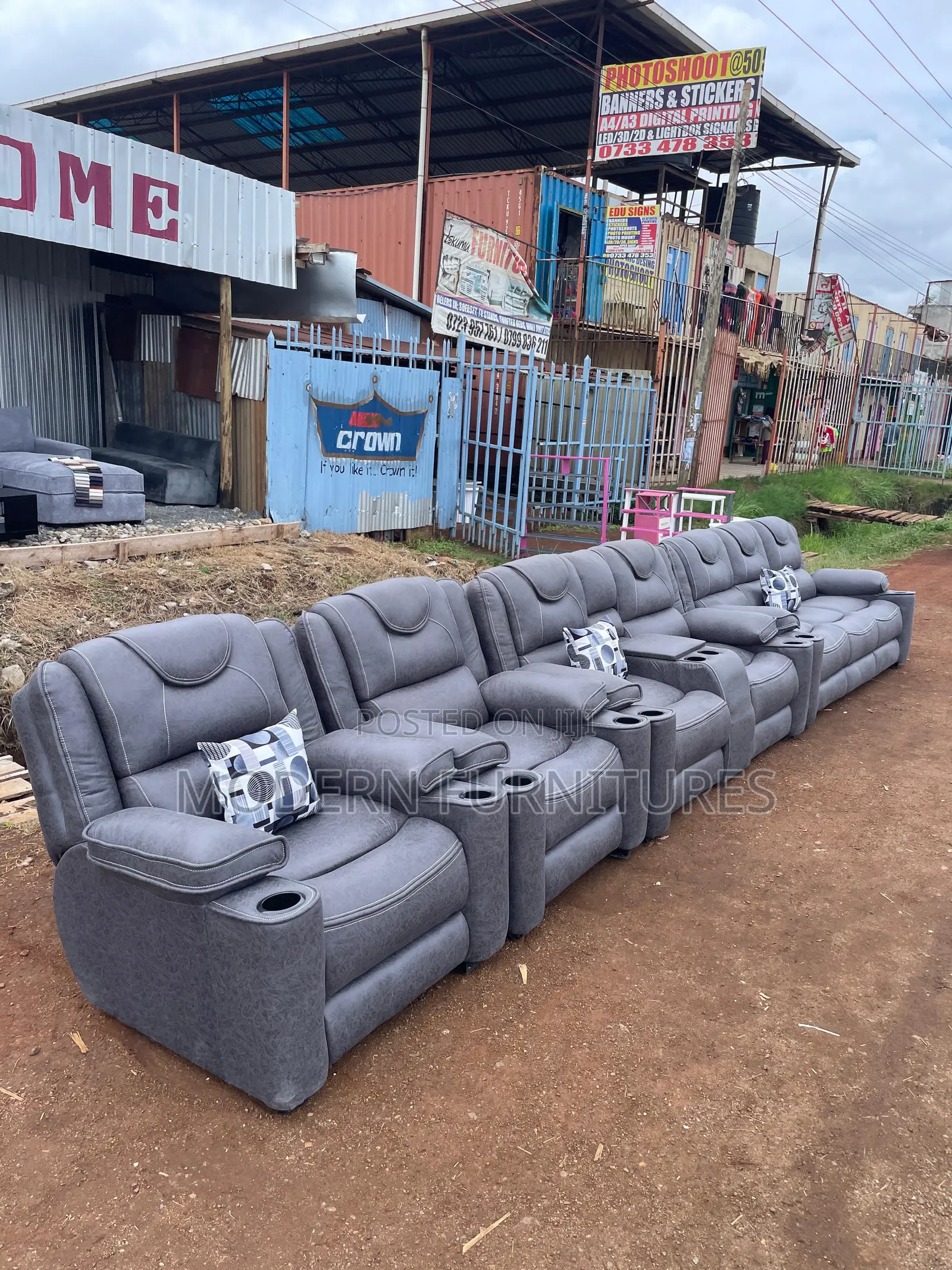 7 Seater Semi Recliner Sofa