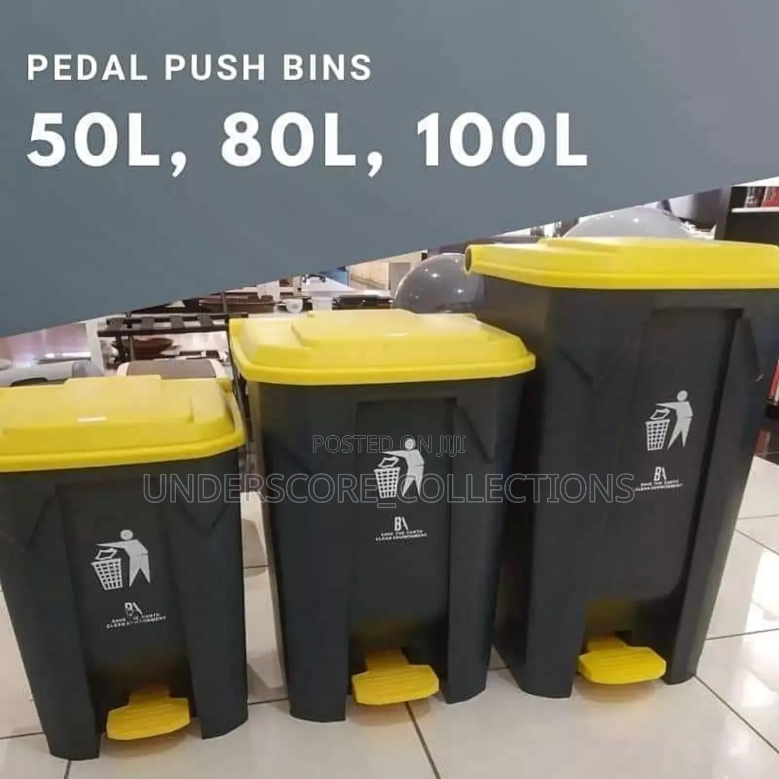 Yellow and Black Big Capacity Dustbins*