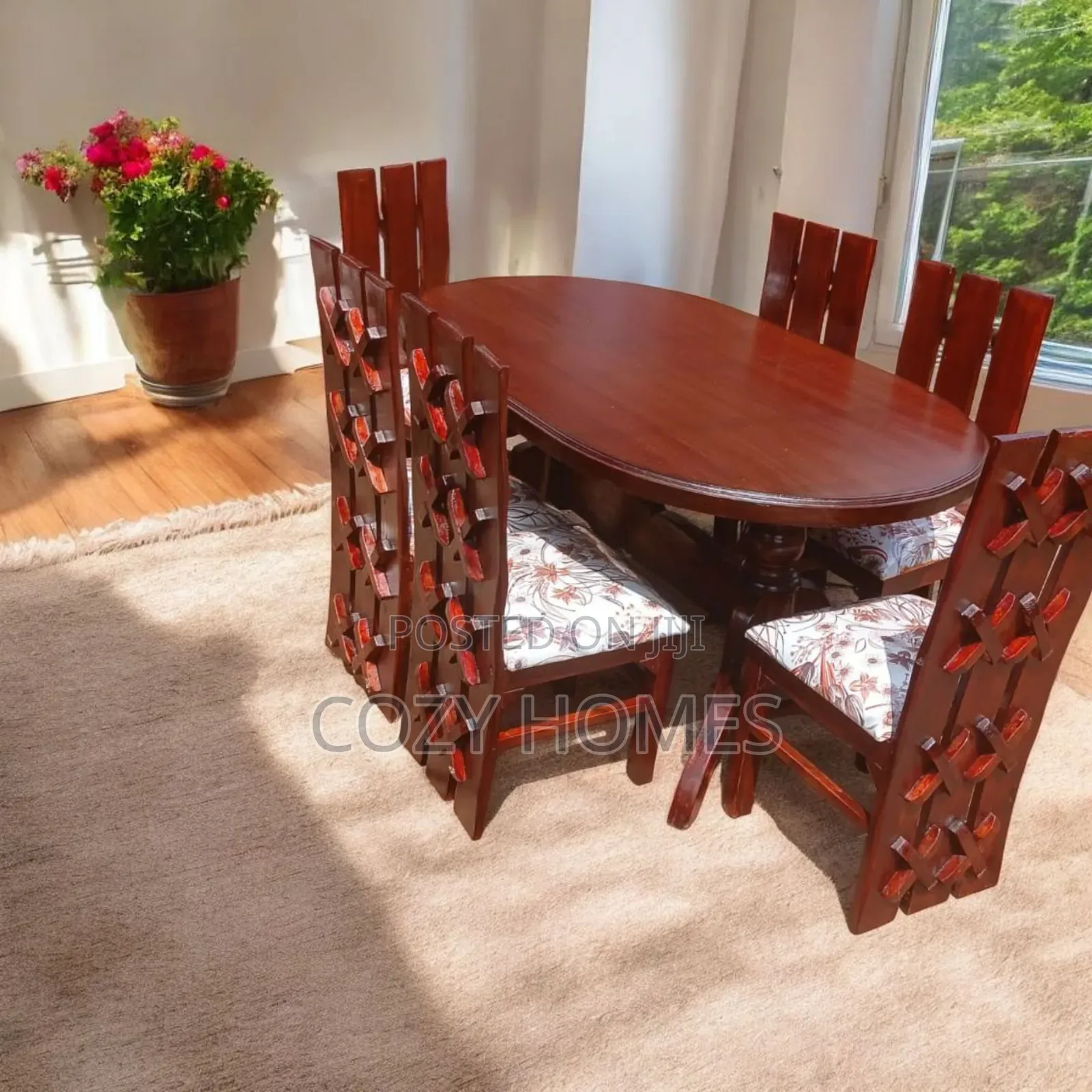 Dining Set a 6 Seater Vibrant All Wooden Dining Set Ready Made