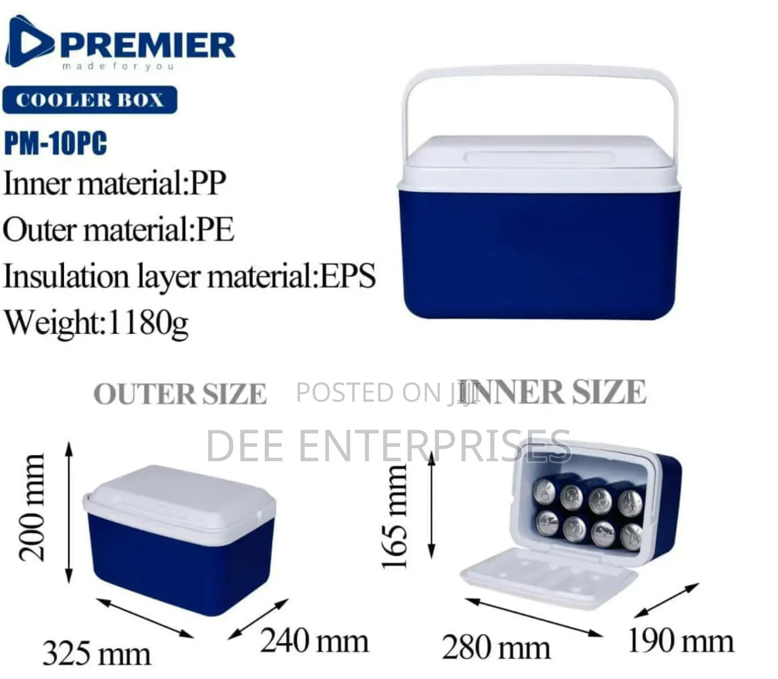 Premier 10ltrs Cooler Box