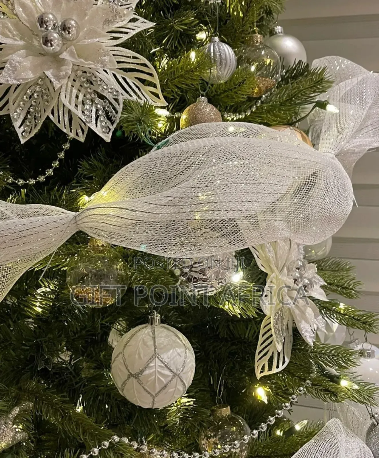9m By 26 Cms Christmas Ribbon Tree Decoration Mesh Tulle Roll Fabric