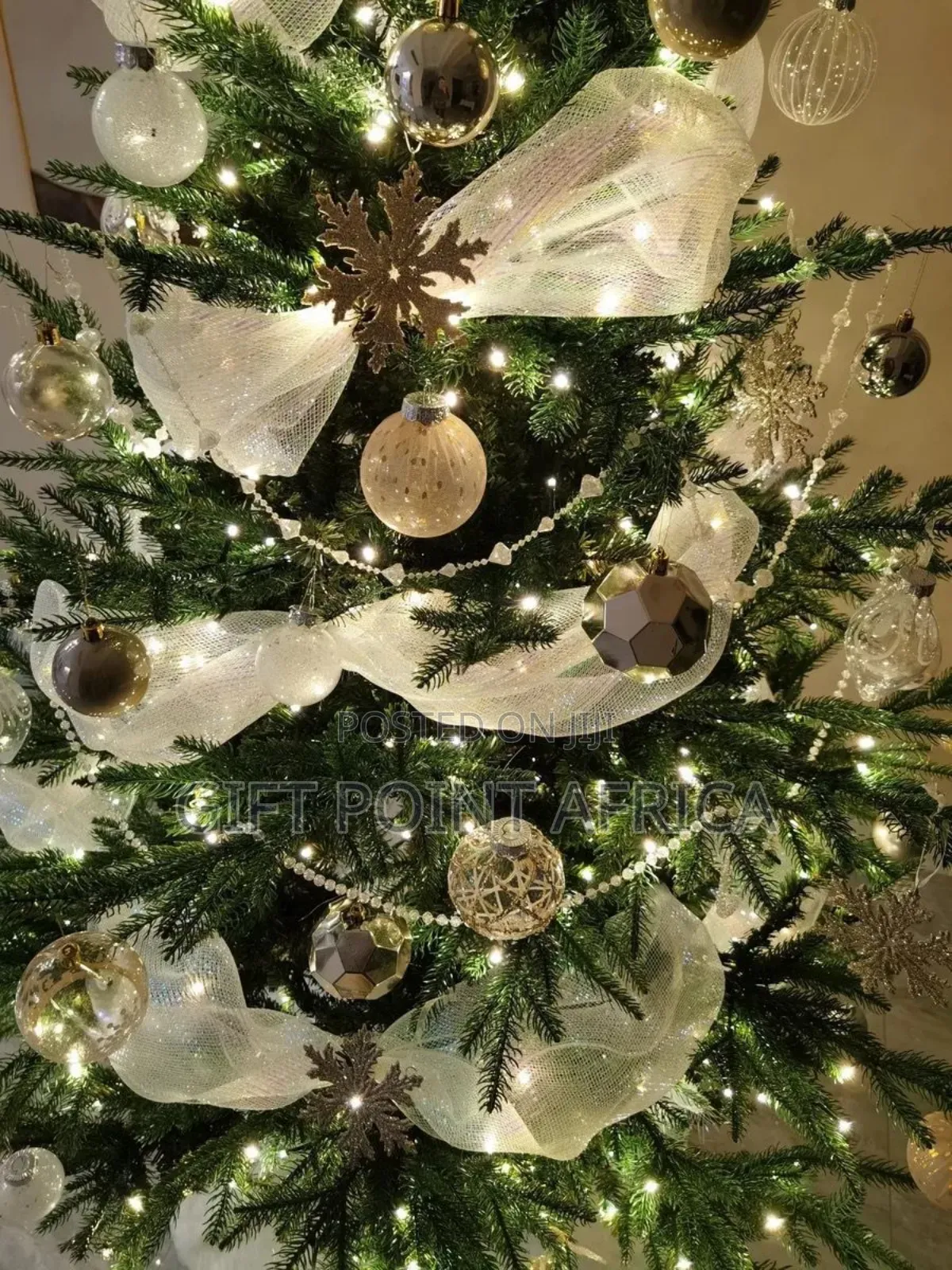 9m By 26 Cms Christmas Ribbon Tree Decoration Mesh Tulle Roll Fabric