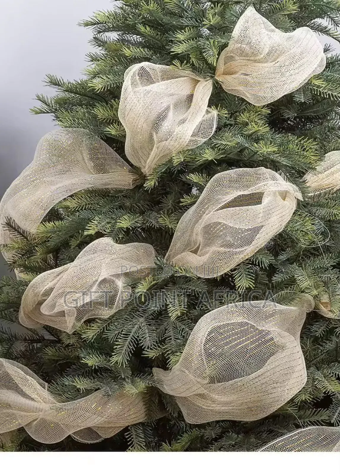 9m By 26 Cms Christmas Ribbon Tree Decoration Mesh Tulle Roll Fabric
