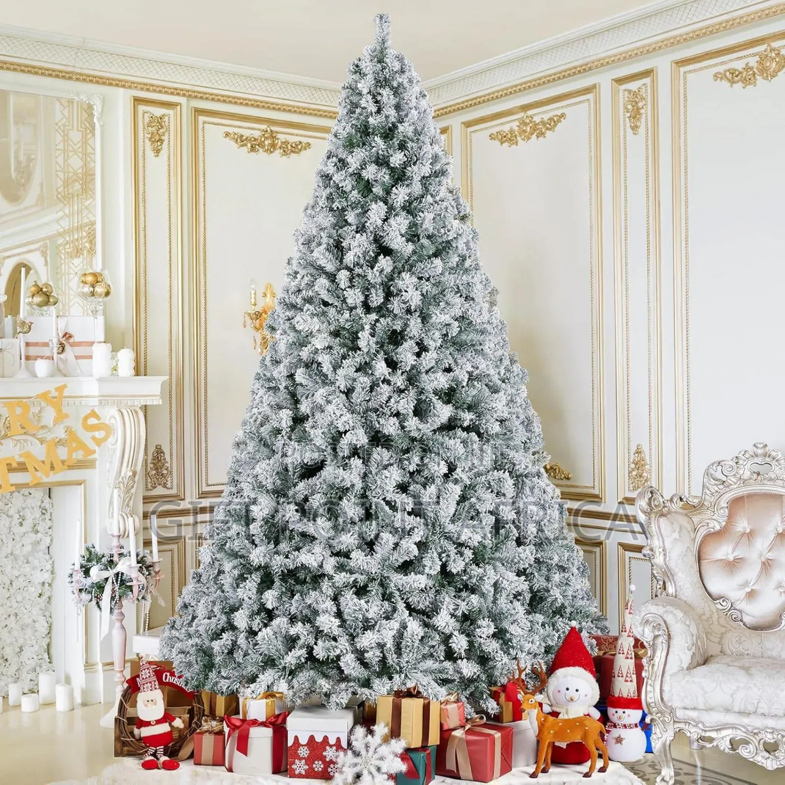 7ft (2.1 Meters) Snow Flocked Christmas Tree