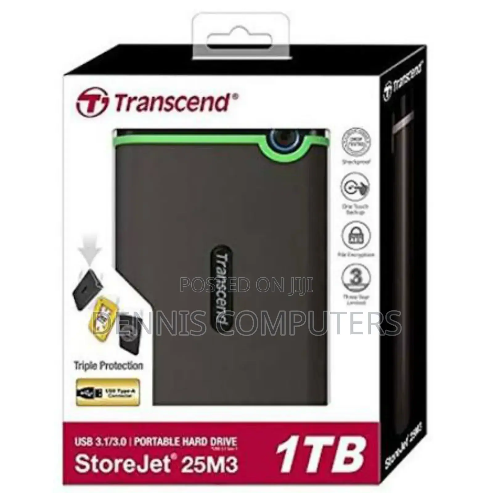 Transcend External HDD 1tb - Iron Grey - Ts1tsj25m3s