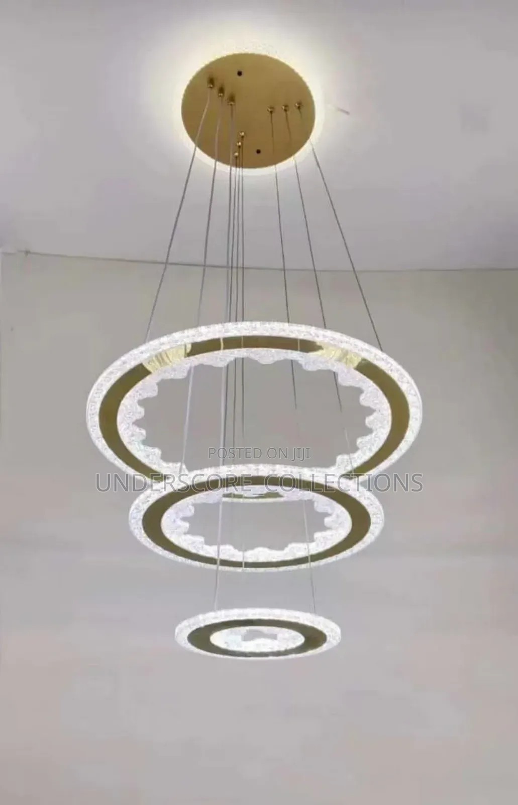 Modern 3-Ring Crystal Led Chandelier
