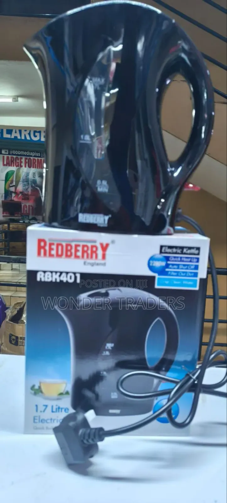 ￼
Redberry 1.7 Litres Electric Kettle –Black