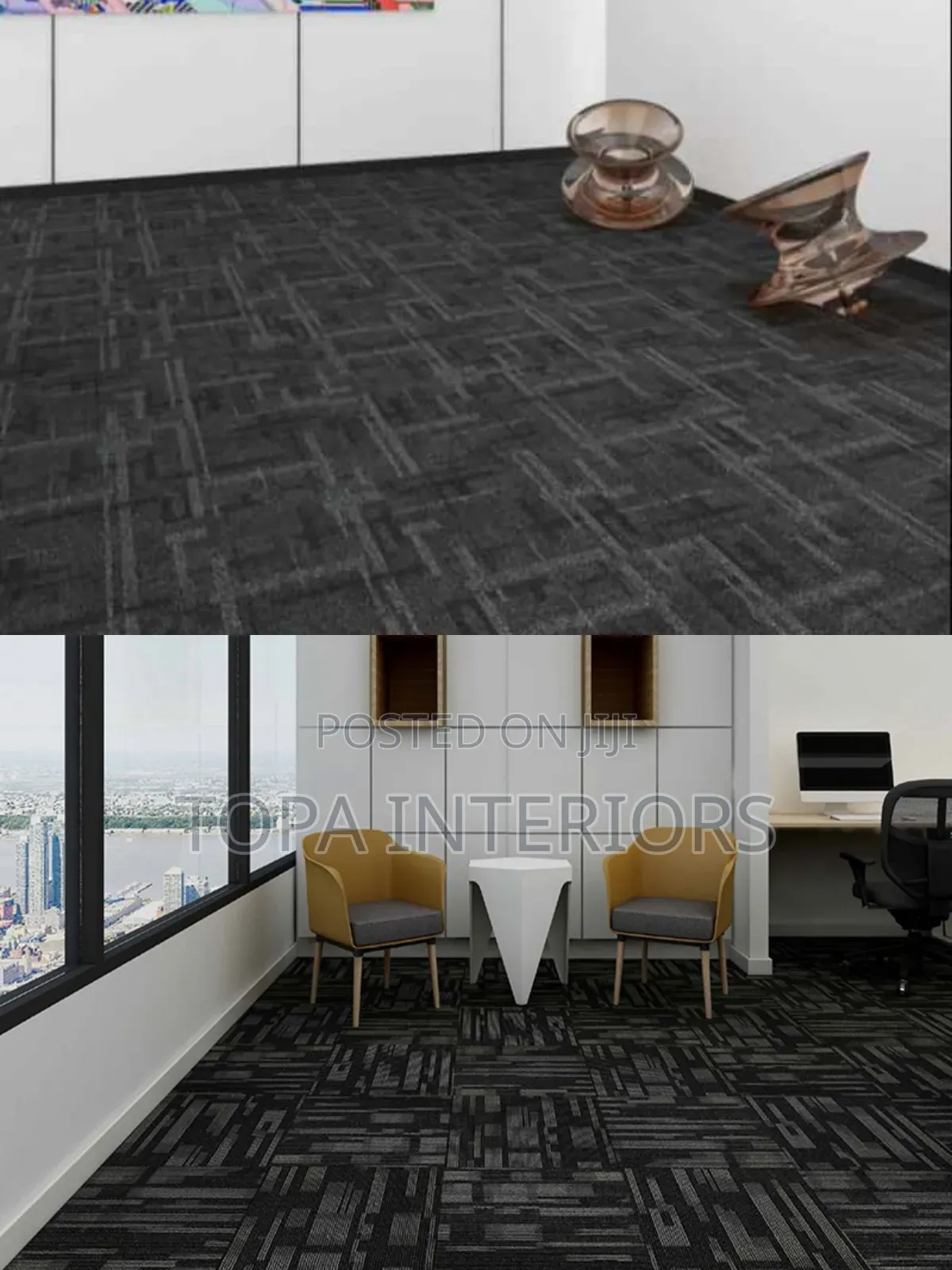 Durable PVC Tile Design Office Tile Carpets for Whole Floor Fitting