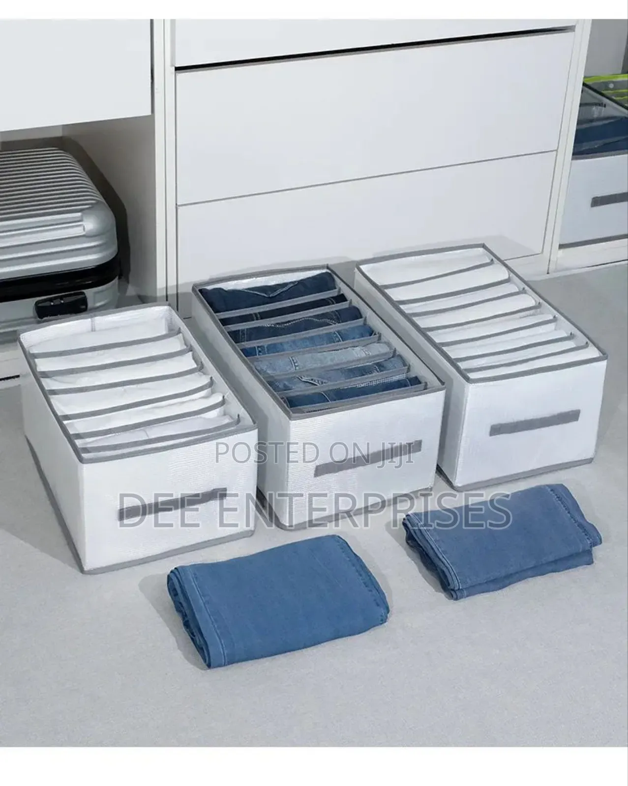 8 Grid Jeans Compartment Storage Box With Drawer Mesh Separation