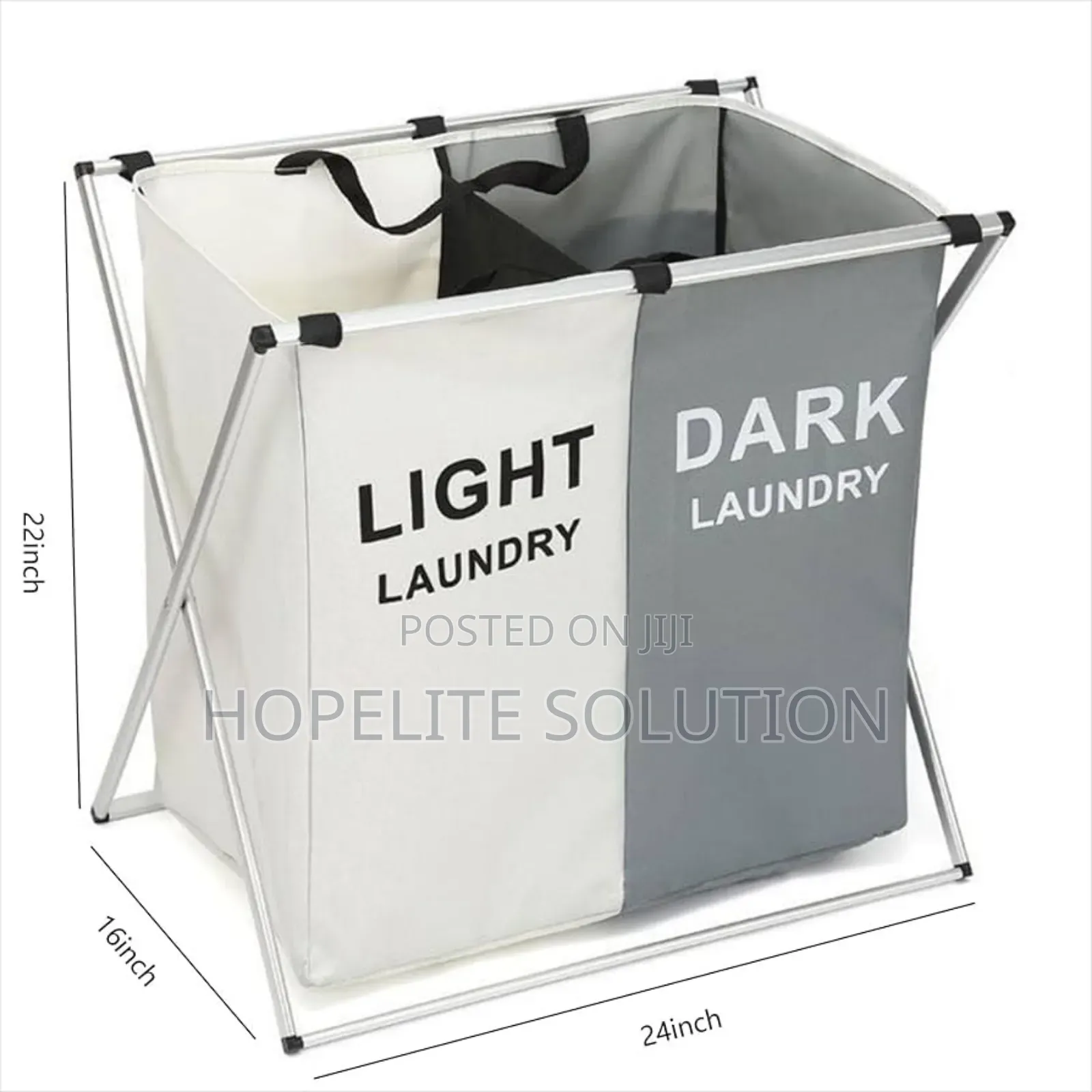 Foldable Frame 3 Compartment or 2 Compartment Laundry Basket Hamper