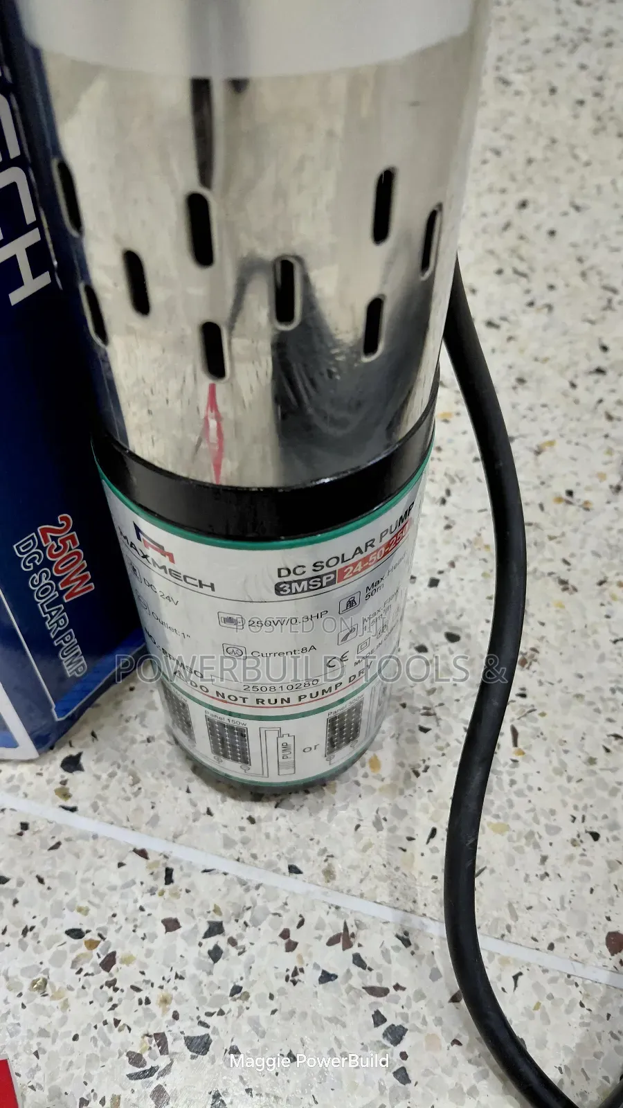 Maxmech 250w Dc Solar Submersible Pump Upto 50m