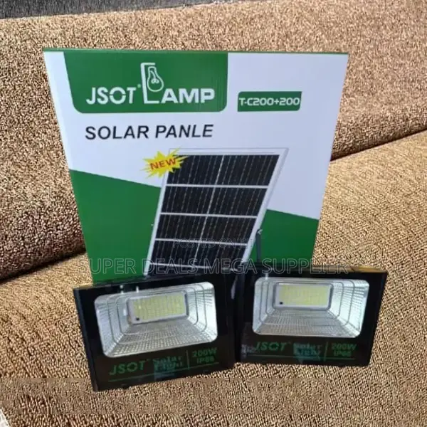 Bright 200w+200w Jsot Solar Floodlight 2-in-1 Outdoor Remote Security