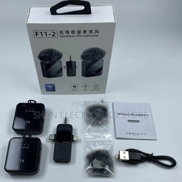 F15-2 Dualnoise Cancelling Wireless Microphone 2in1 Anc Lavalier Mic