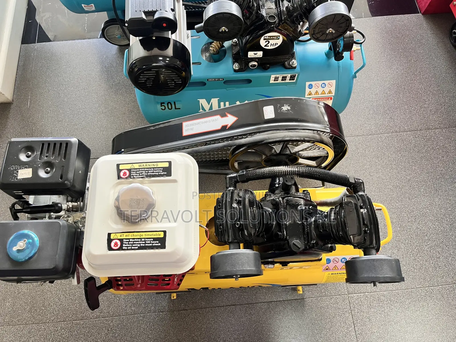 5.5hp Milano Italia Portable Petrol Air Compressor