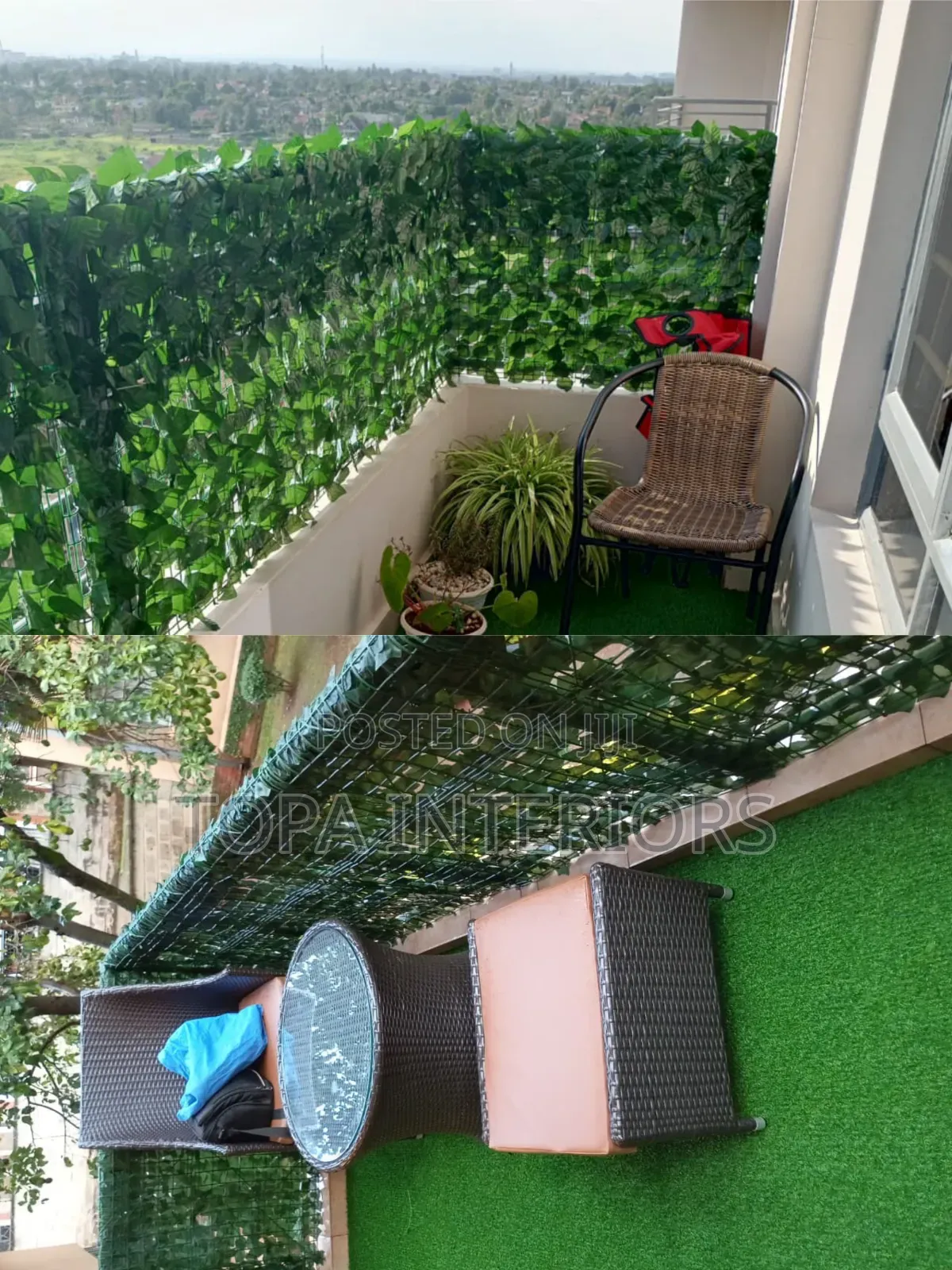Green Balcony Wall Cover With Lifelike Green Artificial Privacy Fence