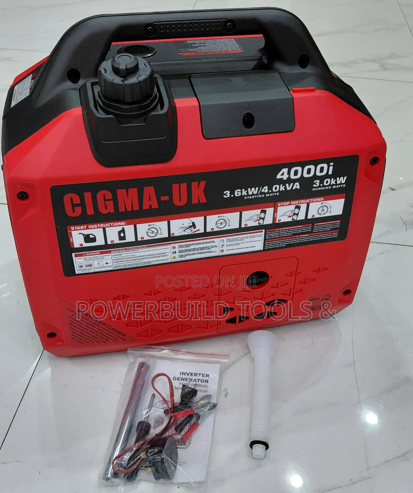 Portable Cigma Uk 4000i 3.6kw/4kva Inverter Generator.