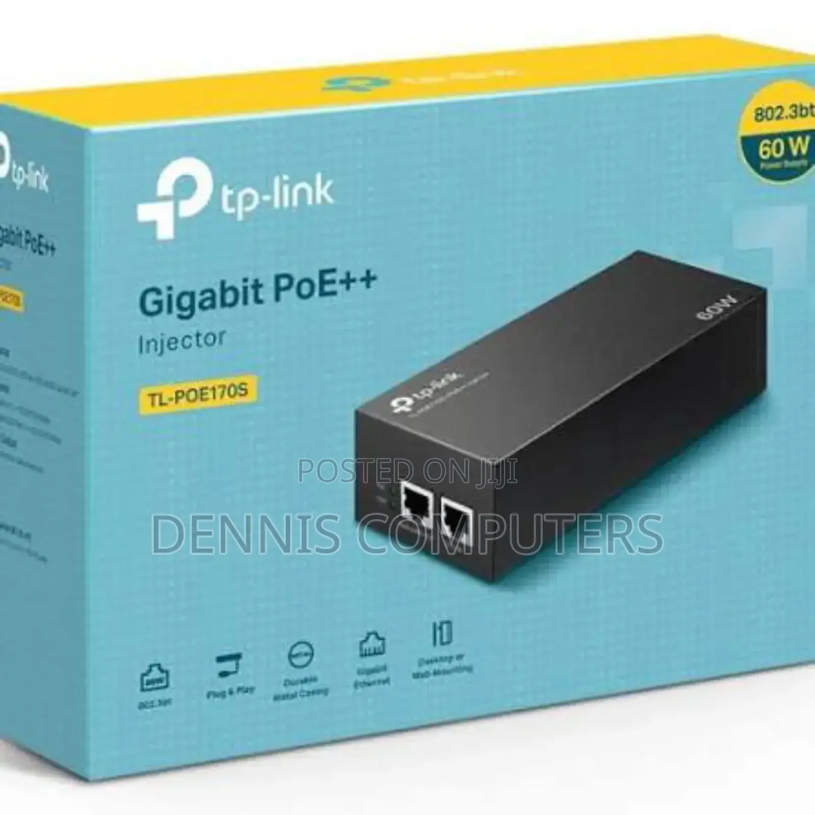 Tp-Link Omada Gigabit Poe++Injector (Max 60w) Tl-Poe170s