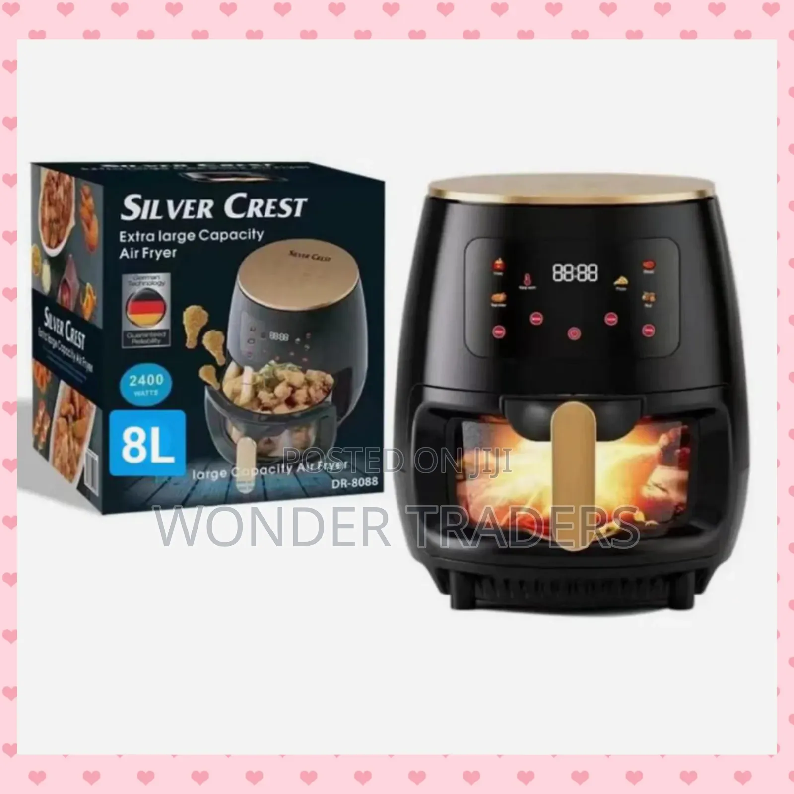 *Glass Oven 8ltrs Silver Crest Air Fryer*