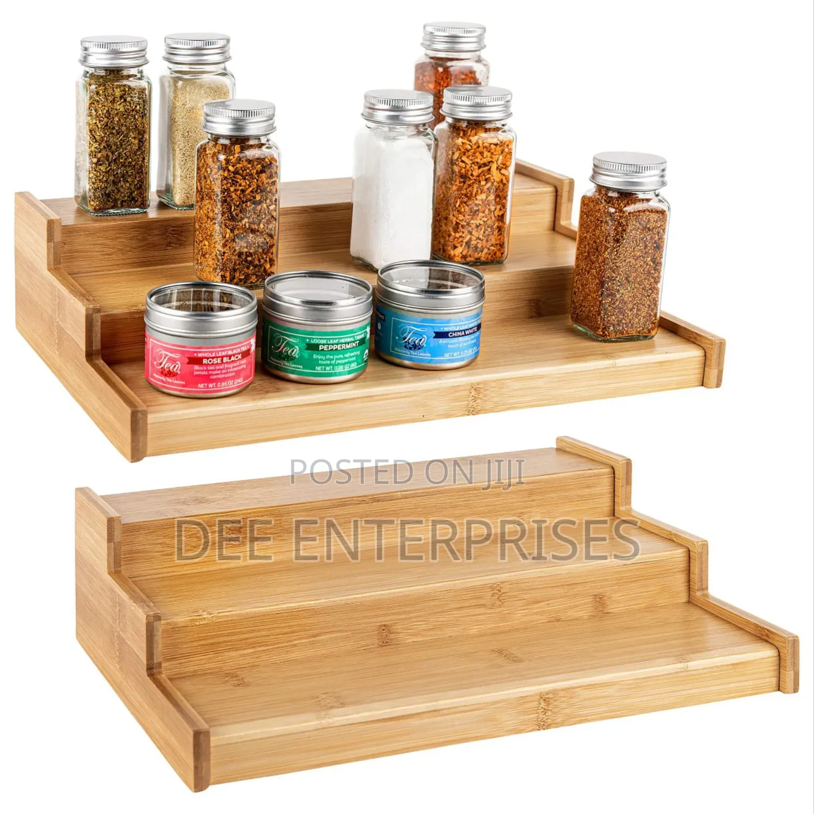 3 Step Multipurpose Bamboo Spice Organizer