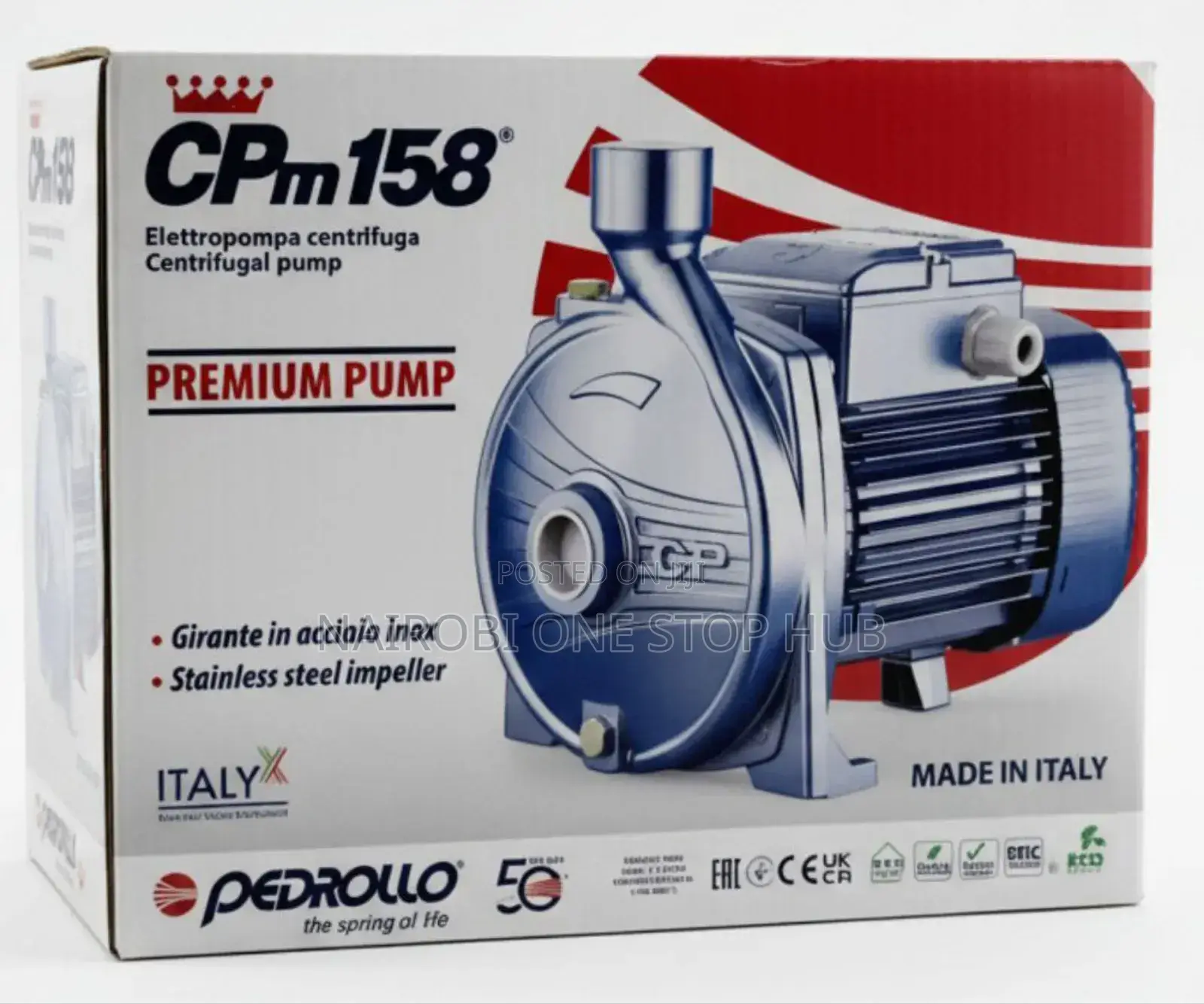 Pedrollo CPM 158 Single-Phase Centrifugal Electric Pump.