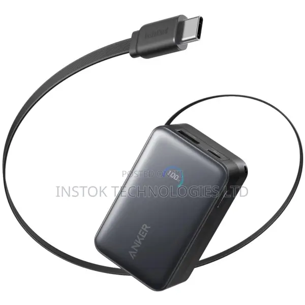 Anker Nano Power Bank 45w Built-in Retractable Usb-C Cable