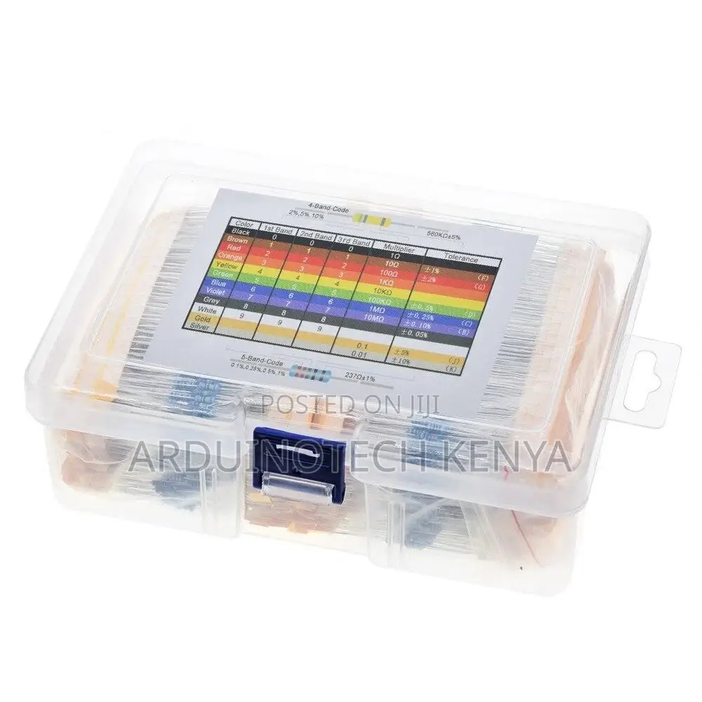 600pcs 1% Metal Film Resistor Kit | 1/4w 10ω–1mω Assorted Set
