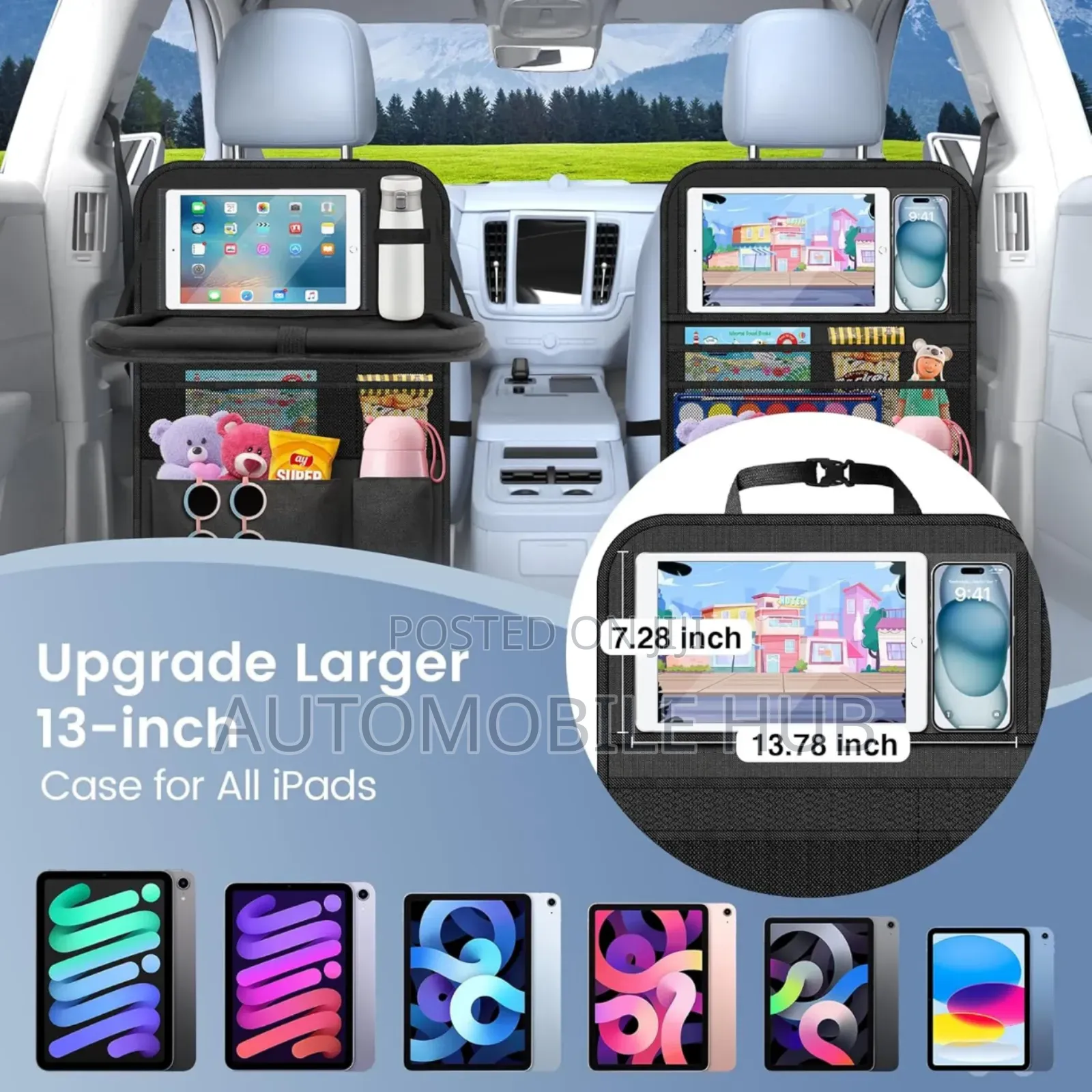 Car Seat Back Organiser – Premium Oxford Fabric