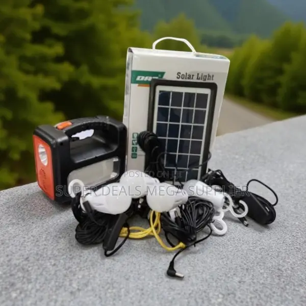 Dat at-9011b Home Solar Lighting Kit With Fm Radio, Usb Phone Charger