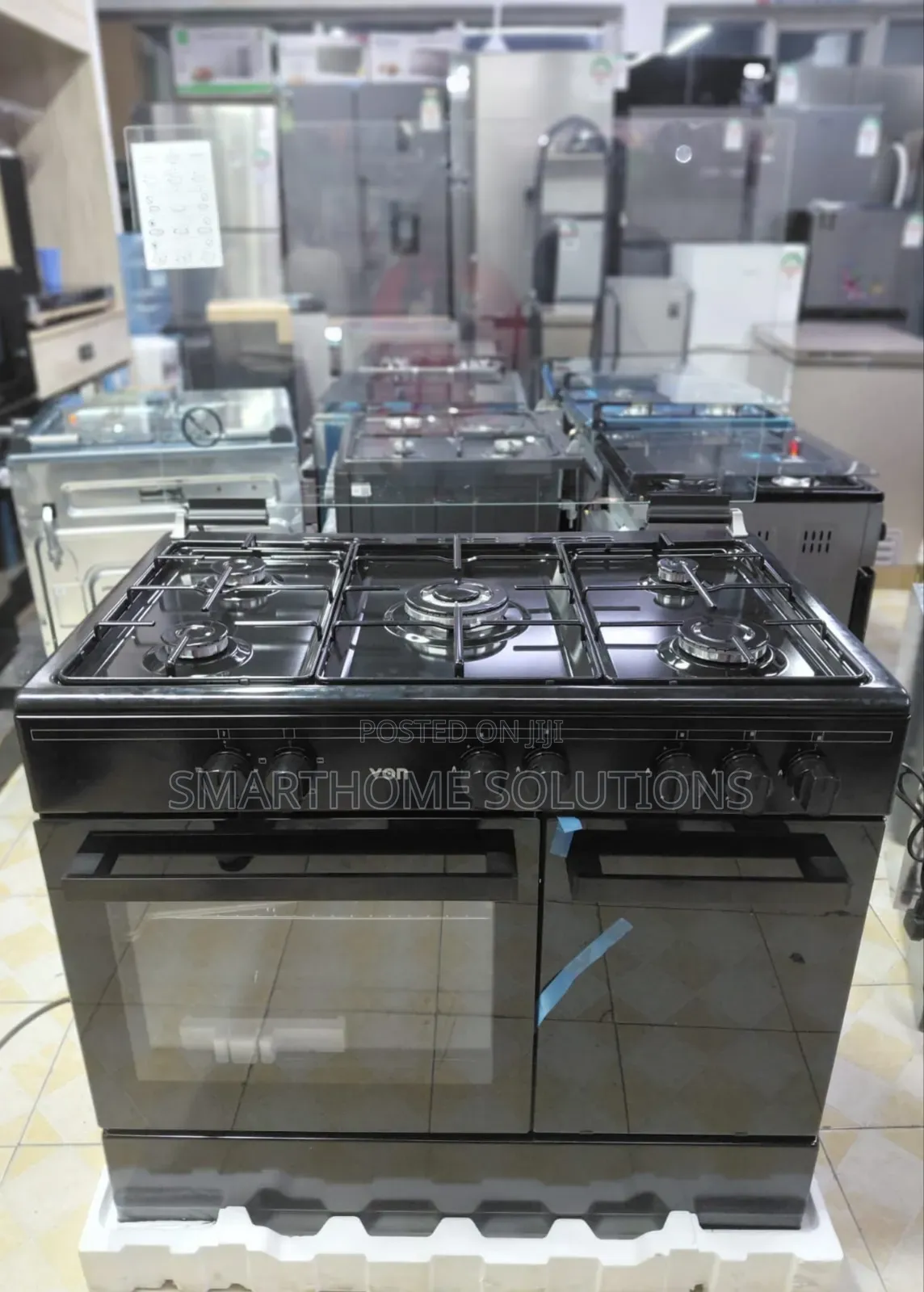 Von 60by90 Five Gas Burners, Enamel Pan Support With Electric Oven