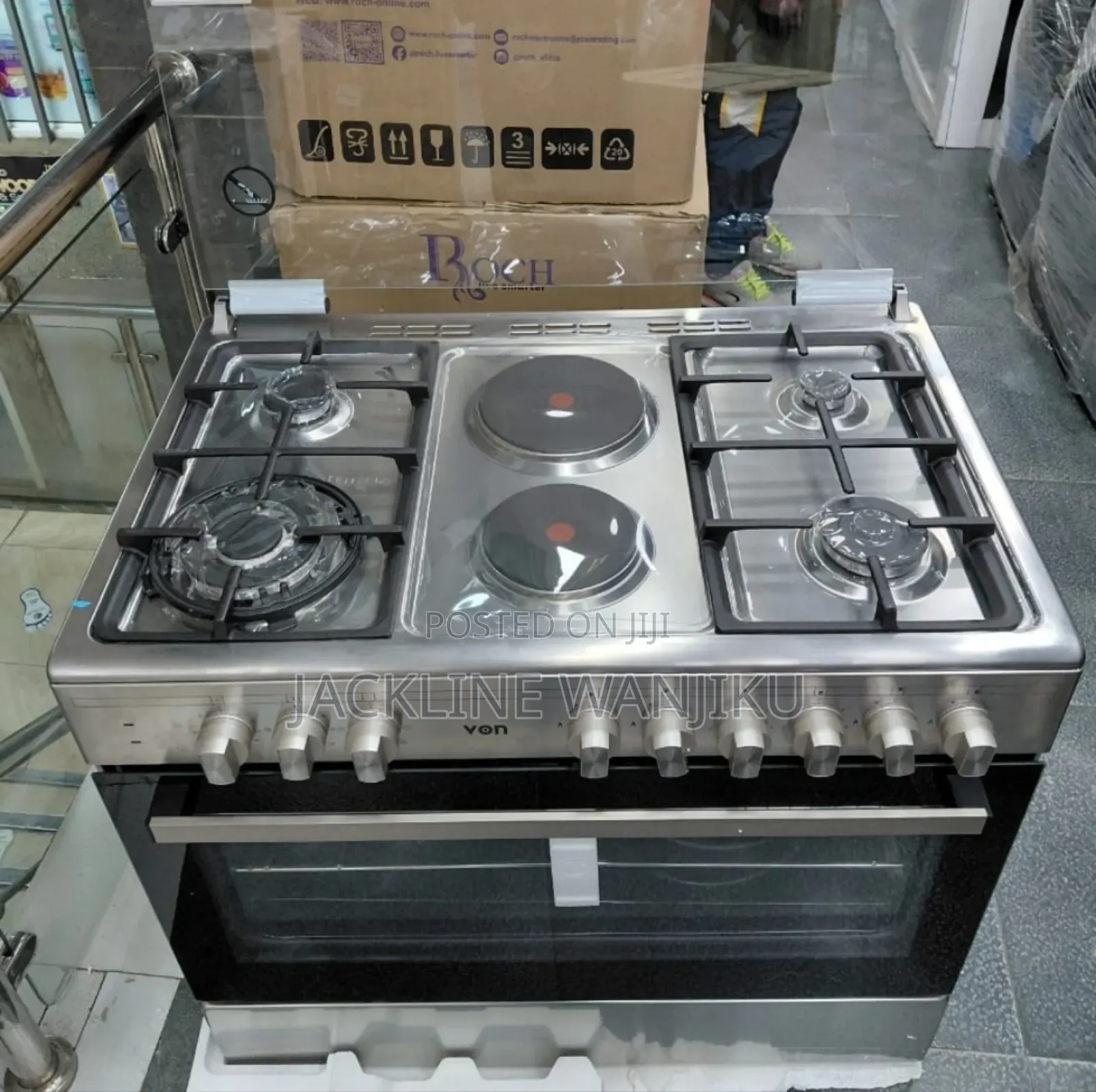 Von Cooker 90by60 4+2 Standing Cooker Full Oven (Vcf964271fsx)