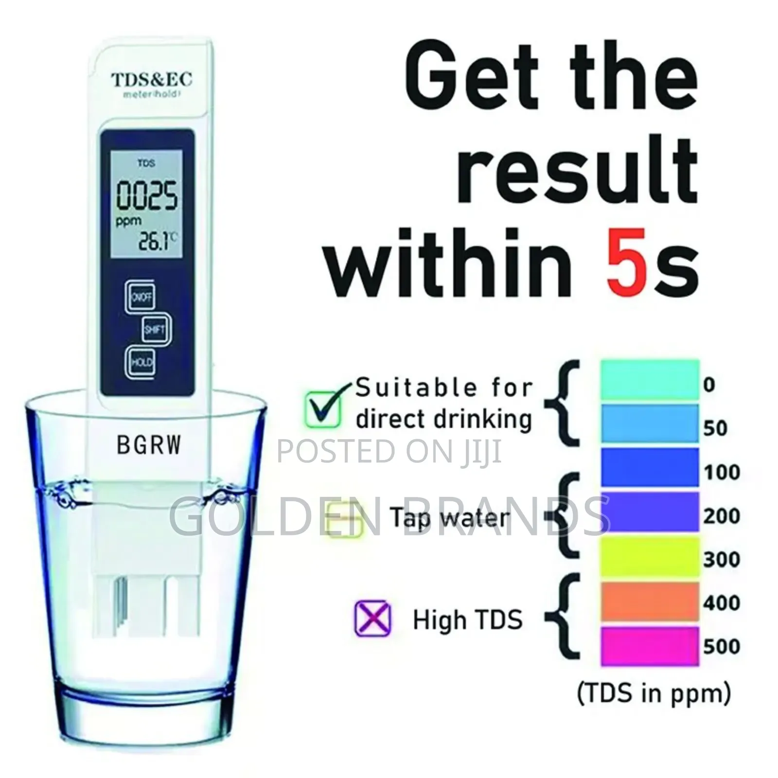 Premium 3-in-1 TDS Ec LCD Water Meter for Fast,Accurate Purity Testing