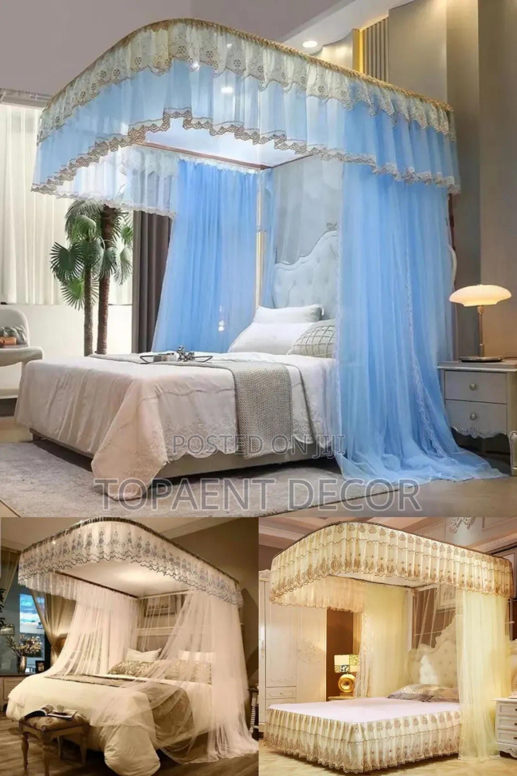 Blue,Cream And White Sleep Shield Mosquito Nets