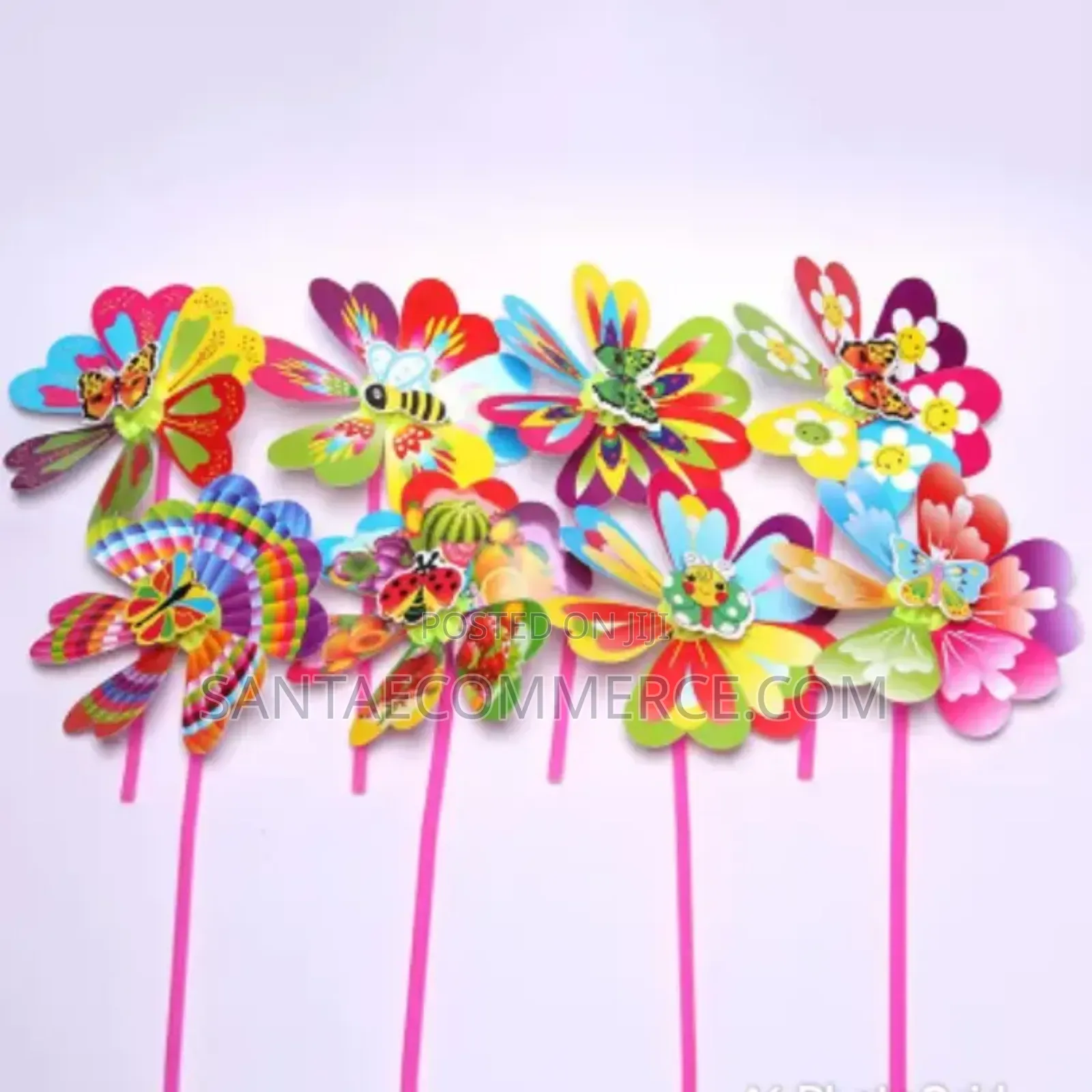Poly Petal Plastic Garden Pinwheel Windmill Spinner Toy