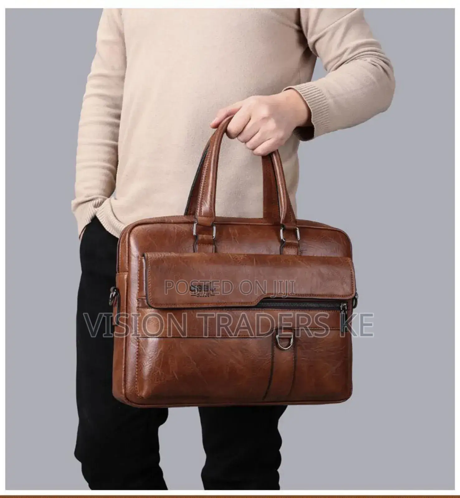 Jeep Baluo Single Pocket Laptop Bag -Light Brown