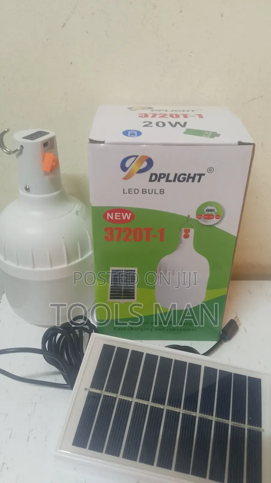 Dplight 20w Solar Led Rechargeable Bulb, Model 3720t-1.
