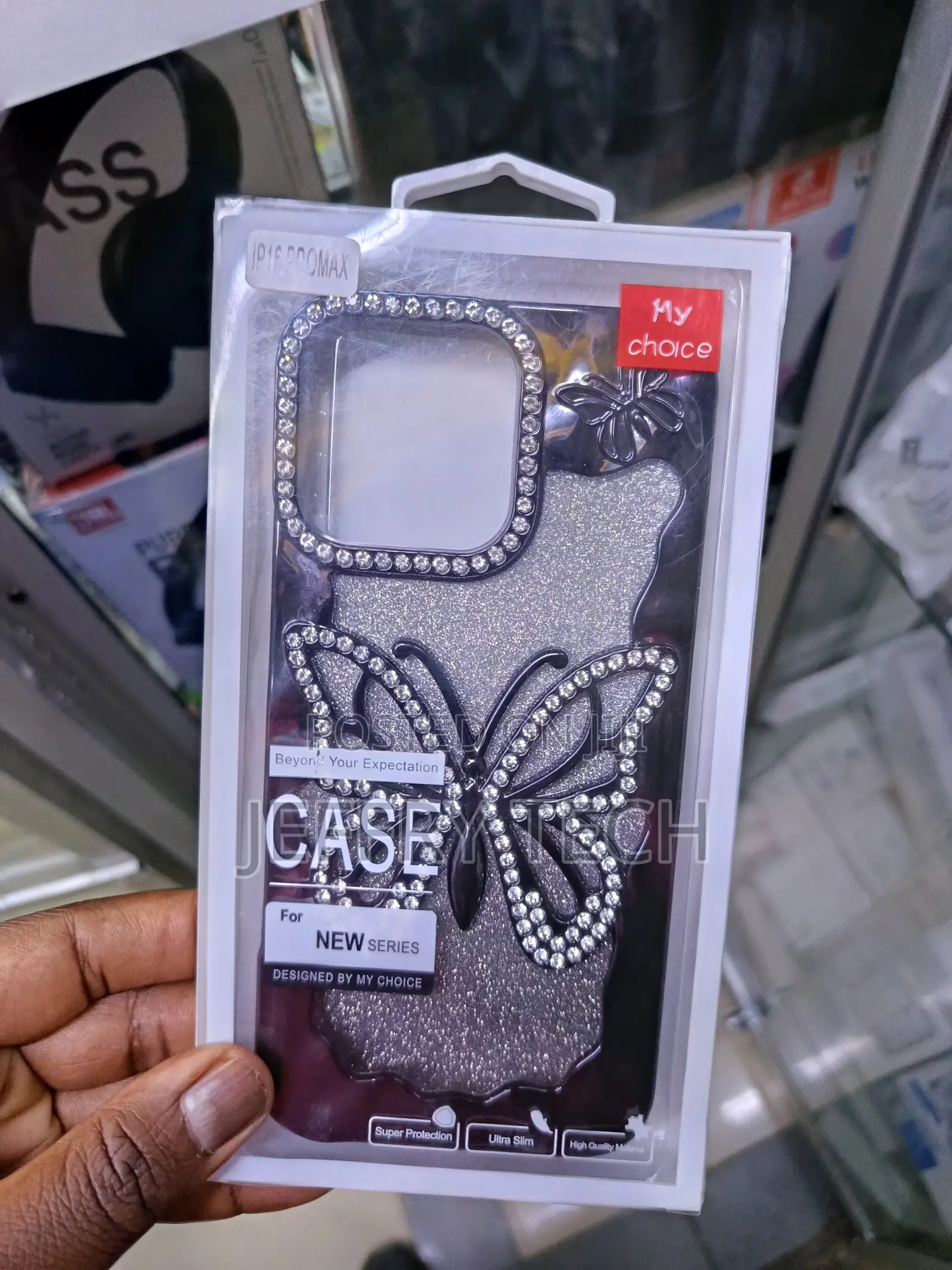 Chang iPhone 16 Pro Max Glitter Butterfly Case,Cute Bling